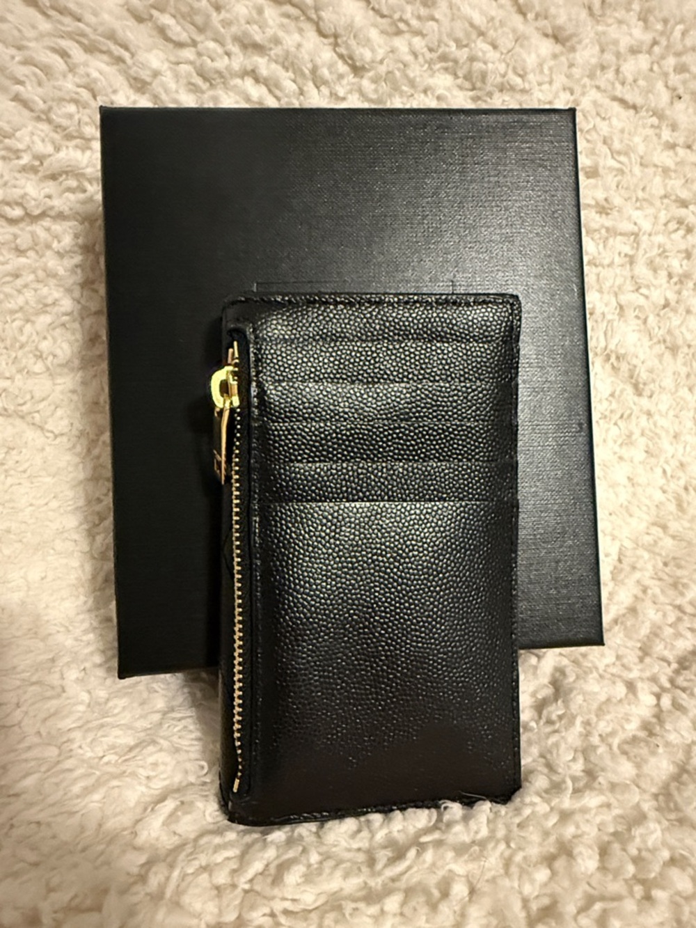 Saint Laurent Black Quilted Leather Wallet with Gold YSL Logo - Picture 3 of 5